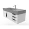 Castello Usa Amazon 48" Wall Mounted White Vanity With Gray Top And Black Handles CB-MC-48W-BL-2056-GR - alternate 2